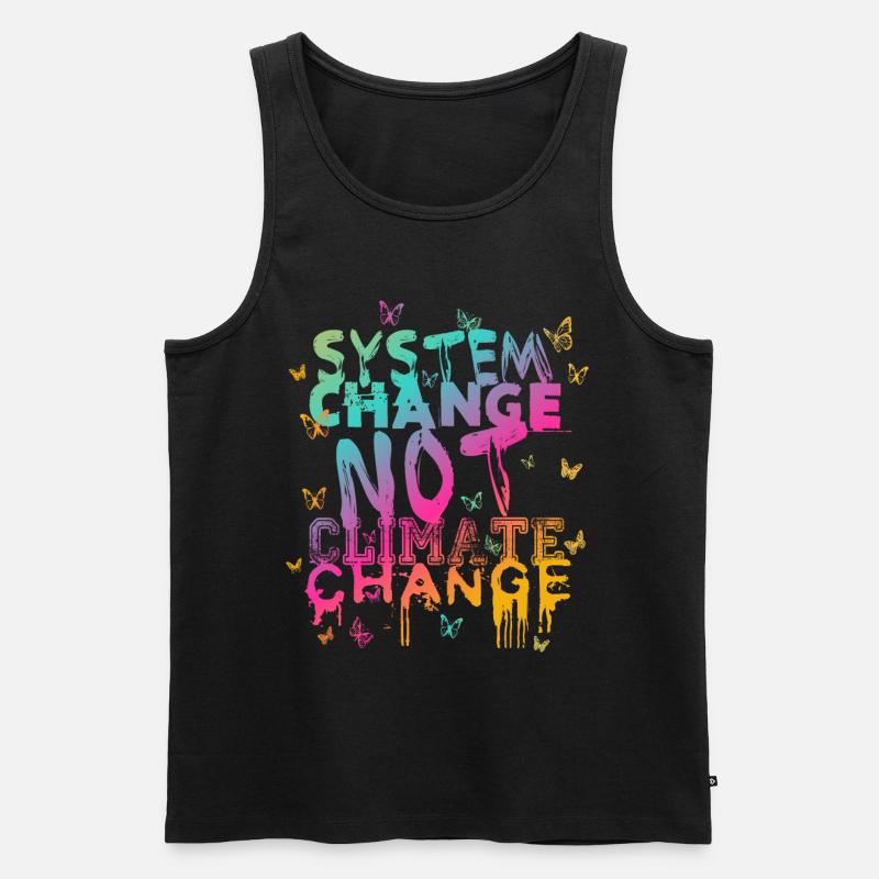 System Change - not Climate Change - Männer Premium Bio Tank Top - Schwarz