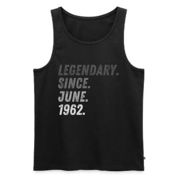 60e anniversaire 60 ans Juin 1962 - Débardeur bio Premium Homme - noir - Devant - Michal (187cm)
