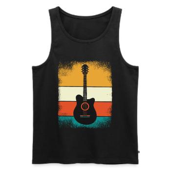 Guitar Rock Music for Guitarists Retro Vintage - Men's Premium Organic Tank Top - black - Front - Michal (187cm)