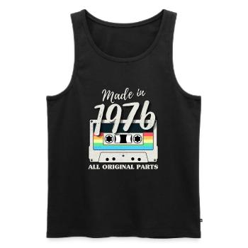 Vintage Jahrgang 1976 Kassette Geburtstag Retro - Männer Premium Bio Tank Top - Schwarz - Vorne - Michal (187cm)
