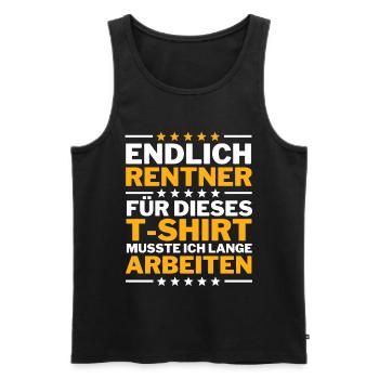 Rentner 2022 Rente Ruhestand - Männer Premium Bio Tank Top - Schwarz - Vorne - Michal (187cm)