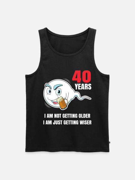 40 års fødselsdagsgave 40 år - Herre Premium økologisk tanktop - sort