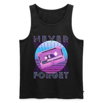 Never Forget Retro 80s 90s Nostalgia - Men's Premium Organic Tank Top - black - Front - AI Model Male 178 light (178cm)