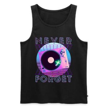 Never Forget Retro 80s 90s Nostalgia - Men's Premium Organic Tank Top - black - Front - AI Model Male 178 light (178cm)