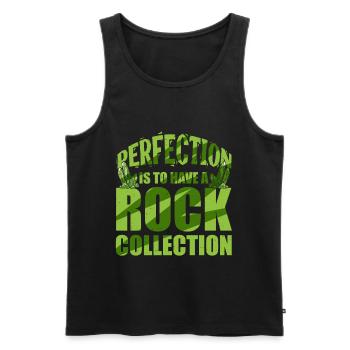 Perfection Is To Have A Rock Collection - Men's Premium Organic Tank Top - black - Front - AI Model Male 178 light (178cm)