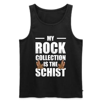 My Rock Collection Is The Schist | Geologist - Men's Premium Organic Tank Top - black - Front - AI Model Male 178 light (178cm)