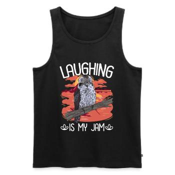 Laughing Is My Jam - Kookaburra - Men's Premium Organic Tank Top - black - Front - AI Model Male 178 light (178cm)