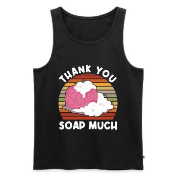 Thank You Soap Much - Soap Maker - Männer Premium Bio Tank Top - Schwarz - Vorne - Michal (187cm)