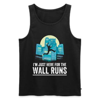 Parkour Design For Freerunner | Freerunning - Men's Premium Organic Tank Top - black - Front - AI Model Male 178 light (178cm)