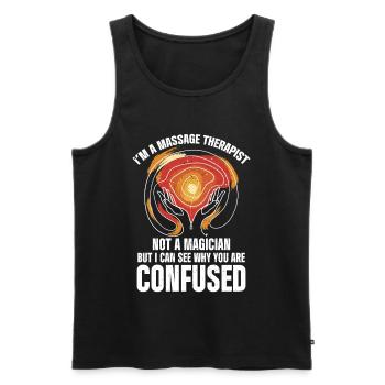 Massage Therapist - Men's Premium Organic Tank Top - black - Front - Michal (187cm)