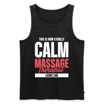 Massage Therapist - Men's Premium Organic Tank Top - black - Front - Michal (187cm)