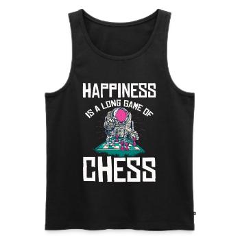 Funny Chess Player - Männer Premium Bio Tank Top - Schwarz - Vorne - Michal (187cm)