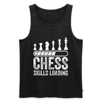Funny Chess Player - Männer Premium Bio Tank Top - Schwarz - Vorne - Michal (187cm)