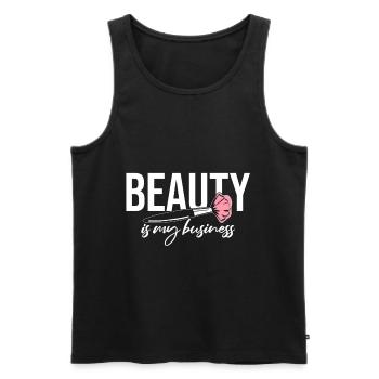 Beauty Is My Business - Makeup Artist - Männer Premium Bio Tank Top - Schwarz - Vorne - AI Model Male 178 light (178cm)