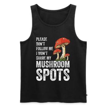 Chasse aux champignons - Débardeur bio Premium Homme - noir - Devant - Michal (187cm)
