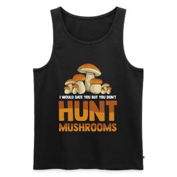 Chasse aux champignons - Débardeur bio Premium Homme - noir - Devant - Michal (187cm)