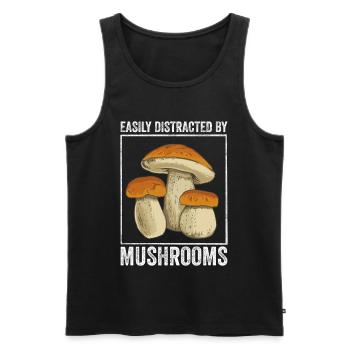 Chasse aux champignons - Débardeur bio Premium Homme - noir - Devant - Michal (187cm)