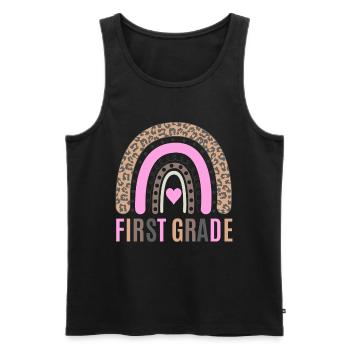 First grade teachers back to school - Men's Premium Organic Tank Top - black - Front - AI Model Male 178 light (178cm)