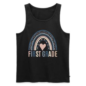 First grade teachers back to school - Men's Premium Organic Tank Top - black - Front - AI Model Male 178 light (178cm)