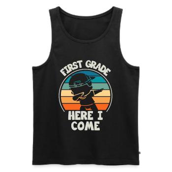 First grade teachers back to school - Men's Premium Organic Tank Top - black - Front - AI Model Male 178 light (178cm)