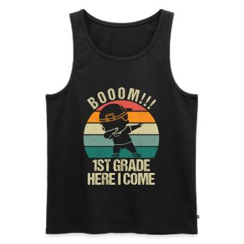 First grade teachers back to school - Men's Premium Organic Tank Top - black - Front - AI Model Male 178 light (178cm)