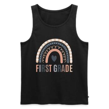 First grade teachers back to school - Men's Premium Organic Tank Top - black - Front - AI Model Male 178 light (178cm)