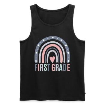 First grade teachers back to school - Men's Premium Organic Tank Top - black - Front - AI Model Male 178 light (178cm)