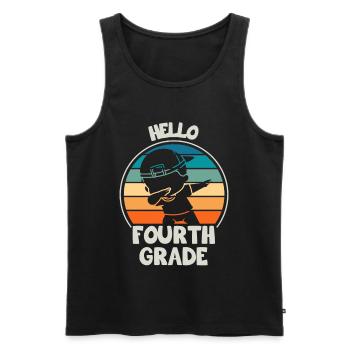 Fourth Grade Teachers for Back to School - Men's Premium Organic Tank Top - black - Front - AI Model Male 178 light (178cm)