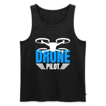 Drone Drone Pilote Drone Opérateur Quadcopter - Débardeur bio Premium Homme - noir - Devant - Michal (187cm)