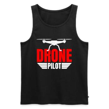 Drone Drone Pilote Drone Opérateur Quadcopter - Débardeur bio Premium Homme - noir - Devant - Michal (187cm)