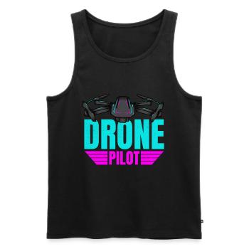 Drone Drone Pilot Drone Operator Quadcopter - Men's Premium Organic Tank Top - black - Front - Michal (187cm)