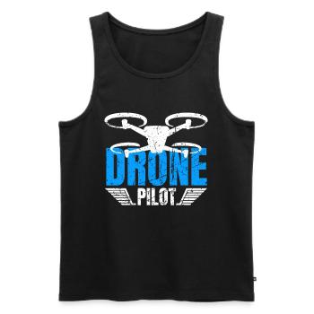Drone Drone Pilot Drone Operator Quadcopter - Men's Premium Organic Tank Top - black - Front - Michal (187cm)