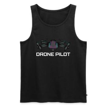 Drone Drone Pilot Drone Operator Quadcopter - Men's Premium Organic Tank Top - black - Front - Michal (187cm)