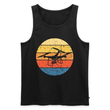 Drone Drone Pilot Drone Operator Quadcopter - Men's Premium Organic Tank Top - black - Front - Michal (187cm)