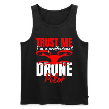 Drone Drone Pilote Drone Opérateur Quadcopter - Débardeur bio Premium Homme - noir - Devant - Michal (187cm)