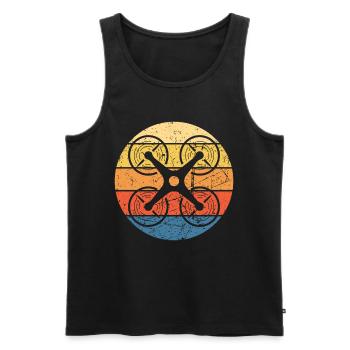 Drone Drone Pilot Drone Operator Quadcopter - Men's Premium Organic Tank Top - black - Front - Michal (187cm)