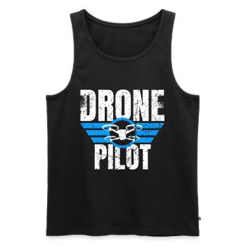 Drone Drone Pilot Drone Operator Quadcopter - Men's Premium Organic Tank Top - black - Front - Michal (187cm)