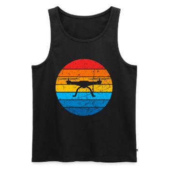 Drone Drone Pilot Drone Operator Quadcopter - Men's Premium Organic Tank Top - black - Front - Michal (187cm)