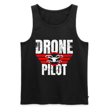 Drone Drone Pilot Drone Operator Quadcopter - Men's Premium Organic Tank Top - black - Front - Michal (187cm)