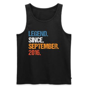 Légende depuis septembre 2016 Anniversaire - Débardeur bio Premium Homme - noir - Devant - Michal (187cm)