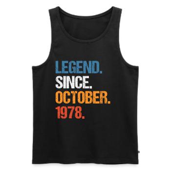 Légende depuis octobre 1978 Anniversaire - Débardeur bio Premium Homme - noir - Devant - Michal (187cm)
