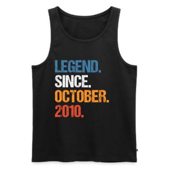 Legend Since October 2010 Birthday - Men's Premium Organic Tank Top - black - Front - AI Model Male 178 light (178cm)