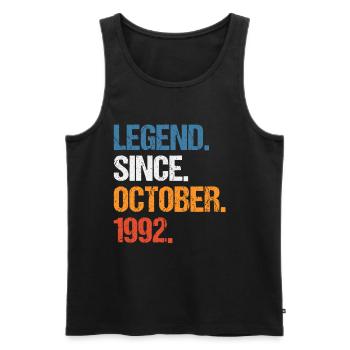 Légende depuis octobre 1992 Anniversaire - Débardeur bio Premium Homme - noir - Devant - Michal (187cm)