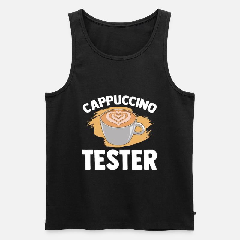 Cappuccino Tester - Männer Premium Bio Tank Top - Schwarz