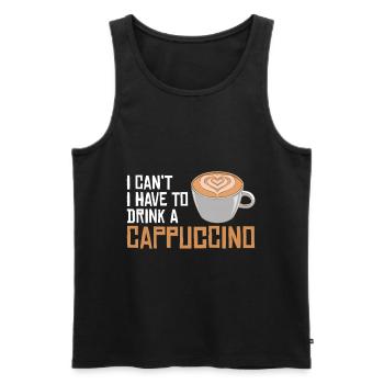 Je ne peux pas avoir à boire un cappuccino - Débardeur bio Premium Homme - noir - Devant - Michal (187cm)