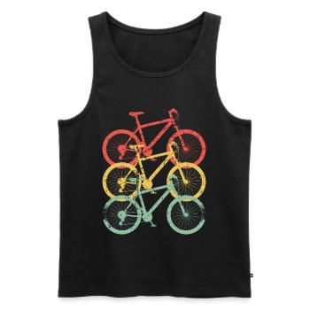 Radfahrer Lustiges Vintage Fahrrad Radfahrer - Männer Premium Bio Tank Top - Schwarz - Vorne - Michal (187cm)