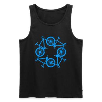 Radfahrer Lustiges Vintage Fahrrad Radfahrer - Männer Premium Bio Tank Top - Schwarz - Vorne - Michal (187cm)