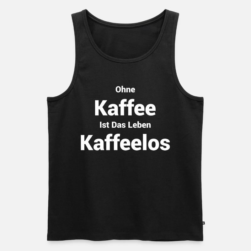 Kaffee - Männer Premium Bio Tank Top - Schwarz