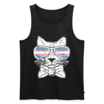 Katze Transsexuell LGBT Transgender - Männer Premium Bio Tank Top - Schwarz - Vorne - Michal (187cm)