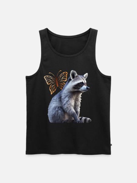 Waschbär - Männer Premium Bio Tank Top - Schwarz